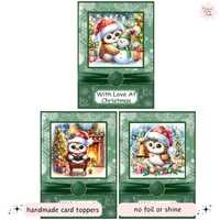 6 Christmas owl card toppers, card making, make your own handmade greetings cards, crafts, scrapbook