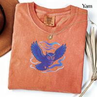 Neon Owl Shirt | Psychedelic Bird Tee | Mystical Night Art