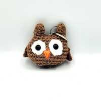 Handmade Crochet Owl Keychain – Cute Amigurumi Owl Bag Charm, Animal Lover Gift, Custom Colors
