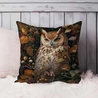 Owl William Morris Throw Pillow Soft Cushion Cover Animals Cottage Square Decorative Accent Pillowca
