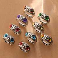 Owl Eye Statement Ring – Adjustable Colorful Glass Eye Rings for Men & Women