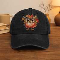 Colorful Owl Embroidered Hat – Cute Bird Dad Cap with Big Eyes, Adjustable Cotton Baseball Hat