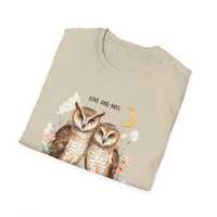Vintage Owl and Moon Graphic T-Shirt Nature Wildlife Tee | Retro Animal Shirt | Boho Aesthetic Top |