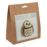 Needle Felting Kit Owl, hanging decoration, felting needle, wool, polystyrene shapes, jute string in