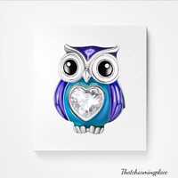 925 silver owl charm sterling silver bead charms for bracelet
