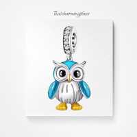 925 silver owl charm sterling silver dangle charms for bracelet