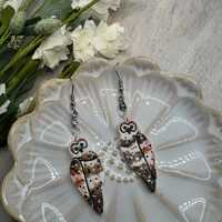 Woodland Owl Earrings - Handcrafted Polymer Clay Handpainted Jewelry