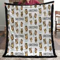 Personalized Owl Lover Throw Blanket Comfy For Nature Lover Gift