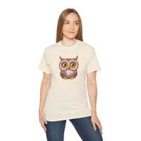 Cute Owl Graphic T-Shirt, Unisex Tee for Nature Lovers, Gift for Owl Lovers, Casual Wear, Eco-Friend
