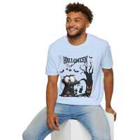 Halloween Owl Unisex T-Shirt | Spooky Graphic Tee for Fall, Halloween Party Apparel, Costume Alterna