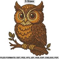 Owl Embroidery Design, Woodland Animal Embroidery Download, Machine Embroidery Pattern, 5 Sizes, Ins