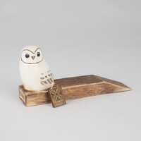 Hand Carved Barn Owl Doorstop - By Archipelago