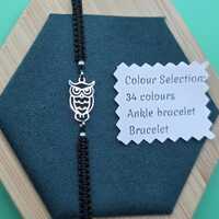 Owl Bracelet, Men - Women Gift, Wisdom Symbol Bracelet, Woodland animal, Adjustable Cord Bracelet - 