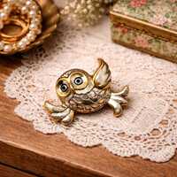 Mid-Century Owl Pendant/brooch by Beaucraft, Vintage Jewelry