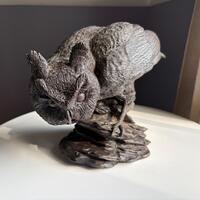 Vintage Michael R. Tandy Bronze Long-Eared Owl Sculpture Heredities Limited England