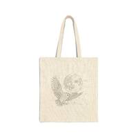 Moonlit Owl Canvas Tote Bag: Eco-Friendly Artsy Shopping Bag