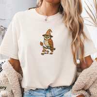 Comfort Colors Witchy Owl Halloween Shirt, Retro Cottagecore Fall Tee, Cute Autumn Mushroom Graphic,