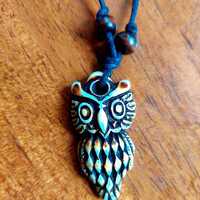 Handmade Resin Owl Amulet Necklace: Witchcraft Totem Jewelry