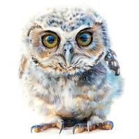 10 Cute Baby Owl Clipart, Fluffy Owl Clipart, Digital Clipart, Watercolor clipart, High Quality PNG/