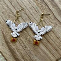 Owl Mail Earrings| Wizard School Jewelry| Animal Earrings| Owl Mail Clay Earring| Magic Owls