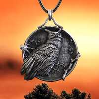 Sterling Silver Owl Necklace 925 Silver Pendant – Handmade Nocturnal Jewelry with Detailed Owl