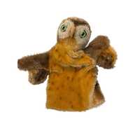 Vintage Steiff Wittie Owl Mohair Hand Puppet 8" Realistic Green Eyes Toy
