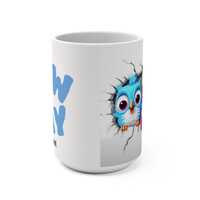 Colorful Owl Mug 15oz - Fun Gift for Owl Lovers, Cute Kitchen Decor, Coffee Tea Cup, Animal Lover Pr