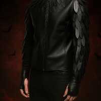 Genuine Leather Owl Warrior Shirt: Gothic Fantasy Costume