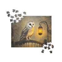 Halloween Owl Puzzle Rustic Lantern Gothic Fall Art Spooky Autumn Décor Gift