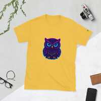 Neon Owl T-Shirt: Cyberpunk Night Bird Graphic Tee