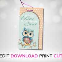 Autumn Owl Treat Tags: Editable Fall Gift Tags (PDF File)