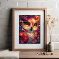 Fantasy Owl Animal Art Prints on matte A4 300gsm card, Wall Art, Home Décor, Frameless Poster