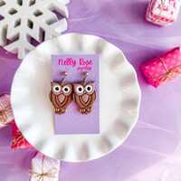 Owl Earrings | Polymer Clay, Woodland Animal Jewelry