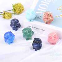 Wholesale 1.5" Crystal Owl Figurine, Hand Carved Gemstone Bird Statues, Spirit Totem Decor