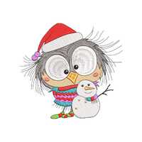 Christmas Owl Embroidery Design, Santa Hat Snowman Embroidery Design, Machine Embroidery Design, 4 S