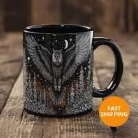 Owl Mug, Forest Core Owl Design, Woodland Theme Mug, Nature Lover Gift, Whimsical Cottage Core Cup, 