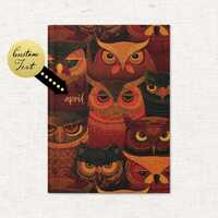 Custom Owl Journal: Fall Colors Lined Hardback