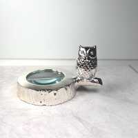 Vintage Japan Silver Owl Magnifying Glass