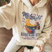 Night Owl Reader Hoodie, Late Night Reading Book Club Shirt, Trendy Book T-Shirt, Book Lover Gift, C