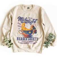 Night Owl Reader Sweatshirt, Late Night Reading Book Club Shirt, Trendy Book T-Shirt, Book Lover Gif