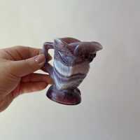 Vintage Imperial Purple Slag Glass Owl Mini Pitcher