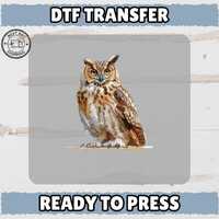 Majestic Owl DTF Transfer for Halloween Nature Lovers & Educators Iron-On Ready To Press Apparel