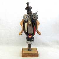 Owl Assemblage Sculpture, Folk Art Found Object Wildlife Art