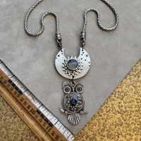 Midnight Owl Upcycled Necklace