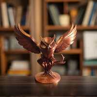 Owl Statue – Bronze Style Wisdom Bird Figurine, Fantasy Home Decor & Unique Gift (15 cm &n