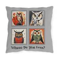 Charming Owl Outdoor 16"x16" Pillows - Cozy Decor for Patios, Garden Parties, Eco-Friendly