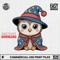 Owl Wizard Costume PNG Clipart for Halloween Nursery Art, 300 DPI Transparent Digital, PNG Digital D