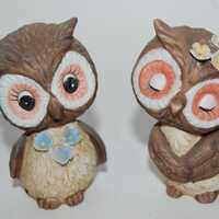 Vintage 1975 George Good Whimsical Owl Figurines