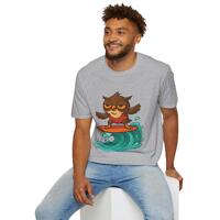 Surfing Owl Graphic T-Shirt – Funny Beach Unisex Tee