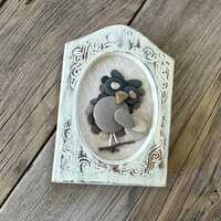 Beach Stone Owl  //  Rustic Decor // Owl Pebble Art